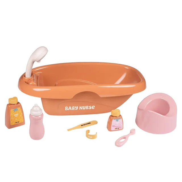 smoby-baby-nurse-puppen-badewanne-beige-8-teilig image 1
