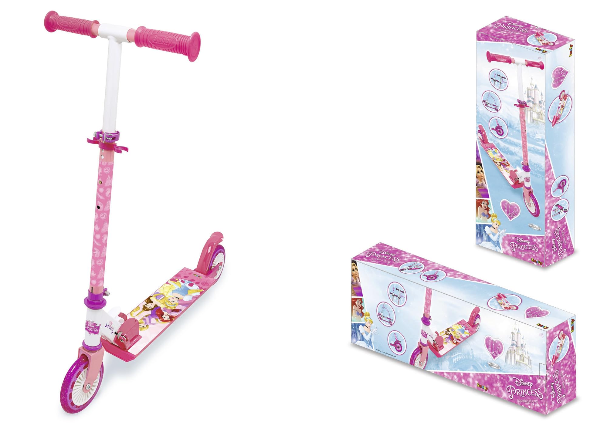 smoby-disney-princess-2-rad-roller-klappbar-mit-bremse image 2