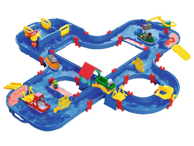 aquaplay-watertable-aquaplay-ngo-wasserbahn-blau-gro-schleuse image 1