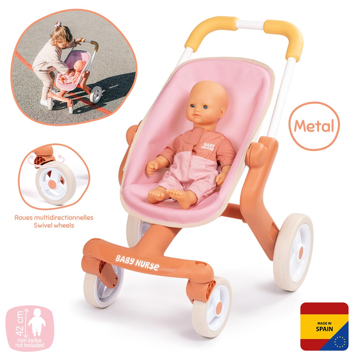 smoby-baby-nurse-puppenbuggy-pop-buggy-rosa-f-r-42-cm image 2