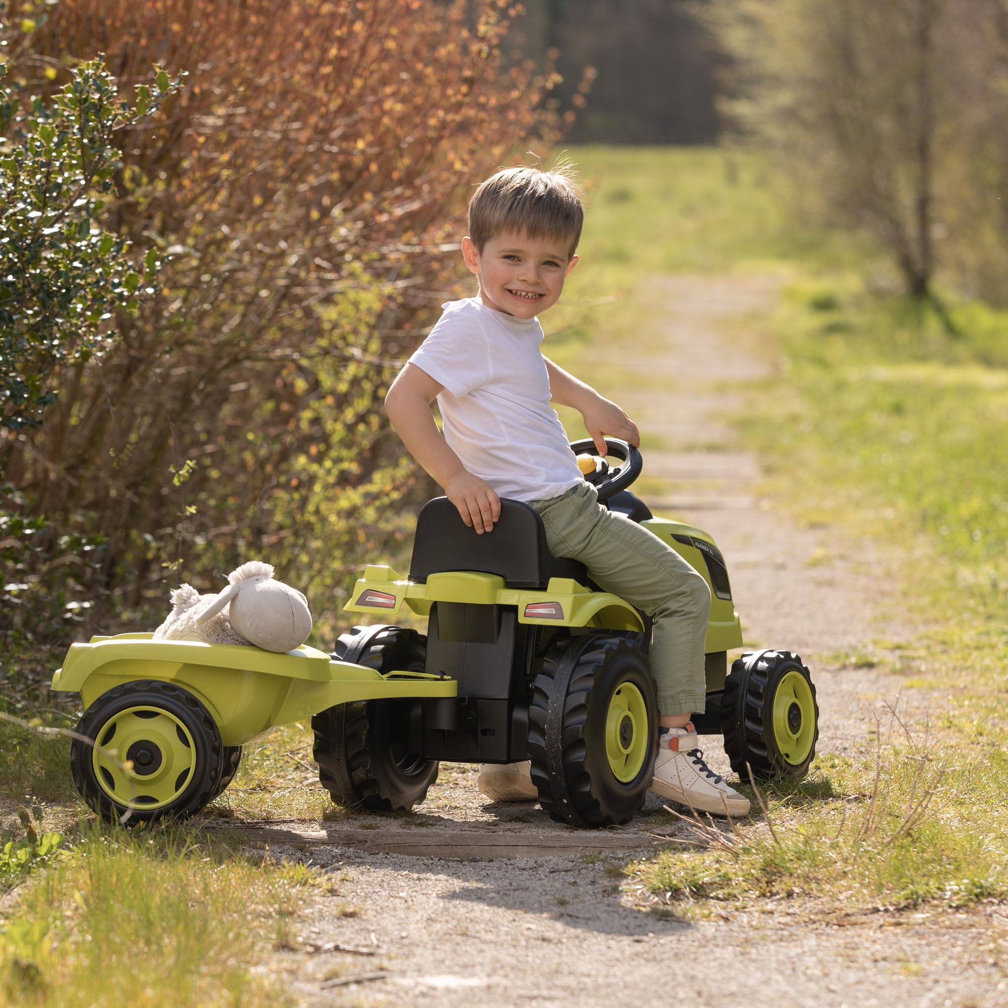 smoby-claas-farmer-xl-trettraktor-mit-anh-nger-gr-n-pedale image 3