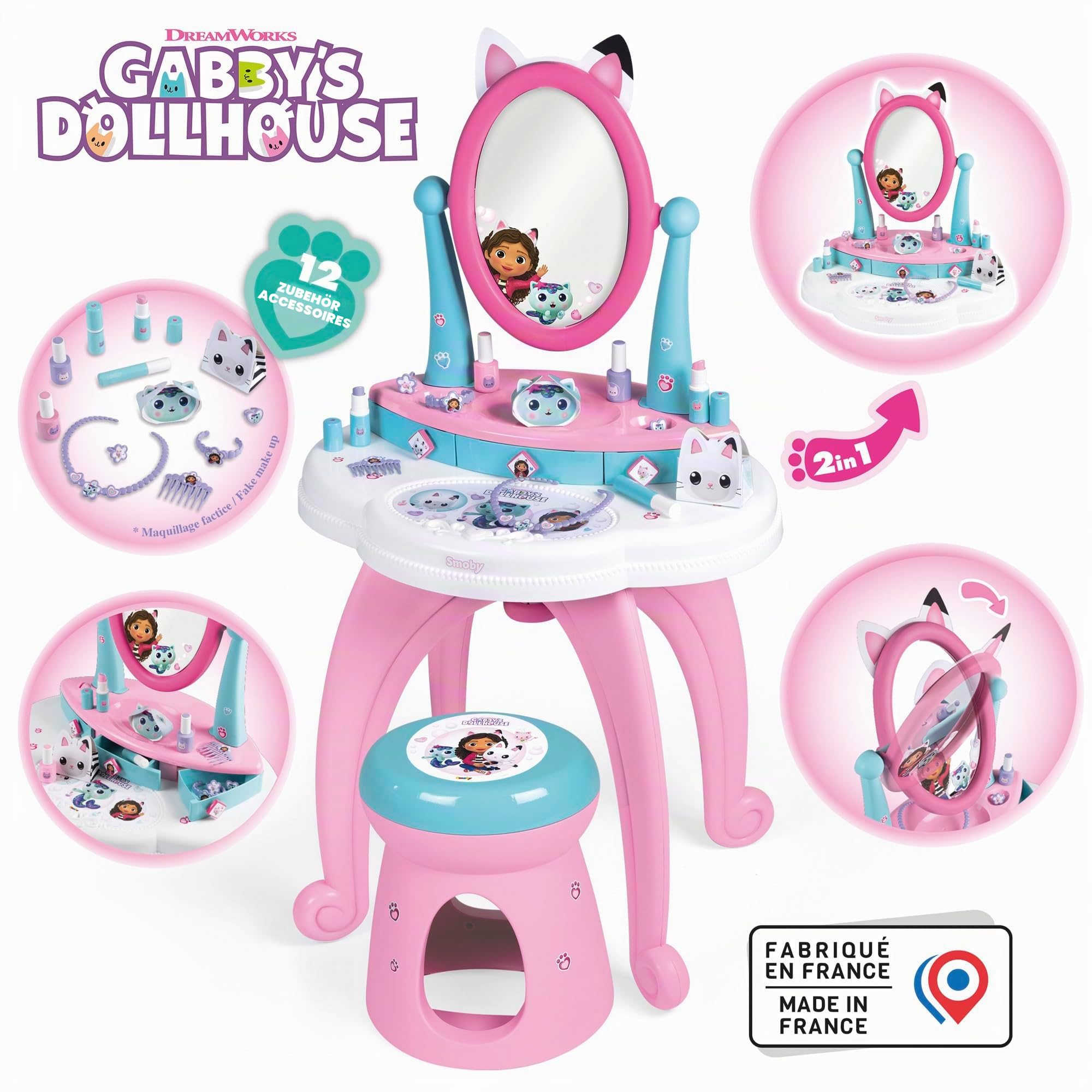 smoby-gabbys-dollhouse-frisiertisch-schminktisch-ab-3-jahren image 2