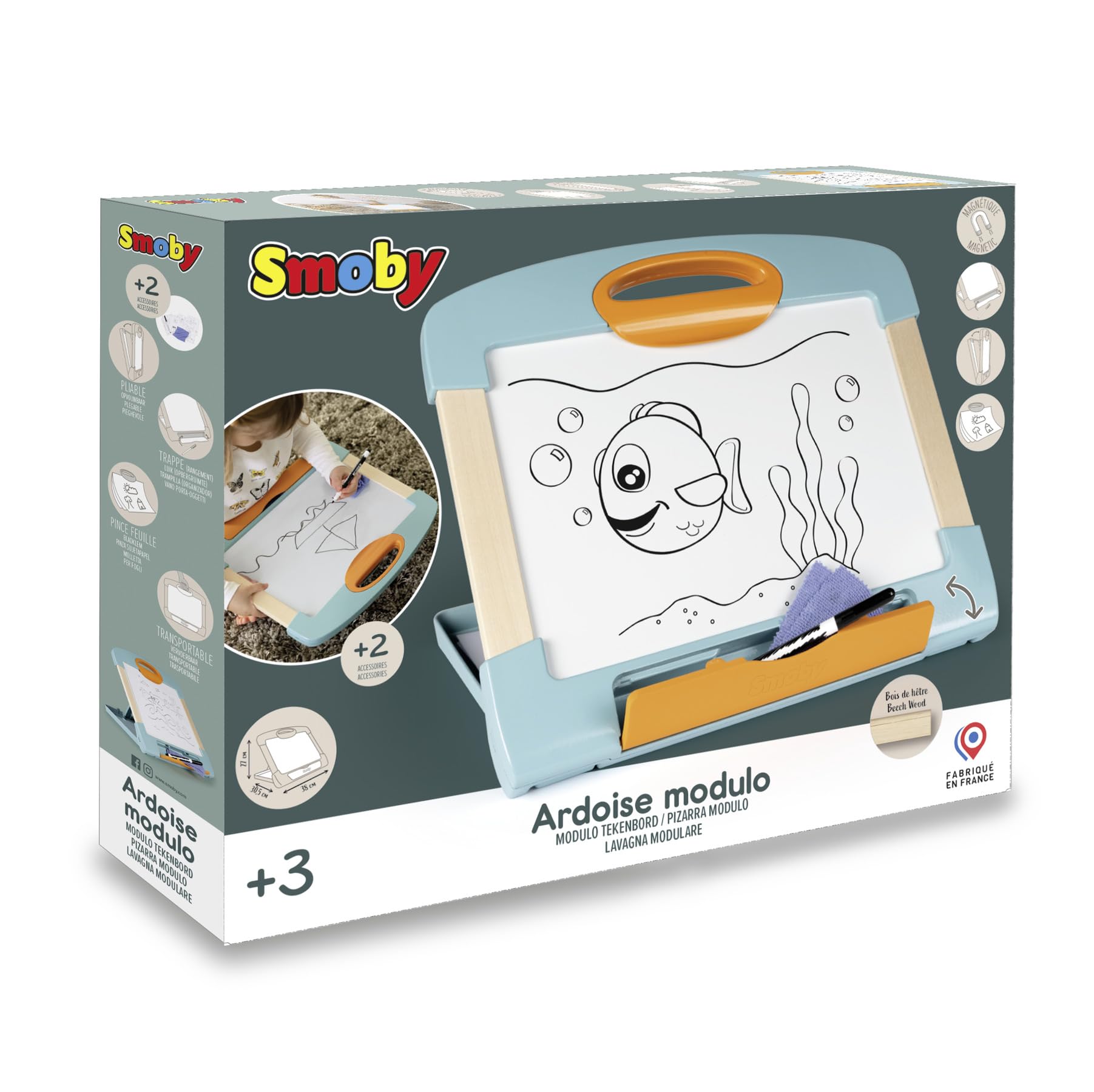 smoby-tisch-maltafel-magnettafel-holz-mit-stiften-ab-3-jahren image 5