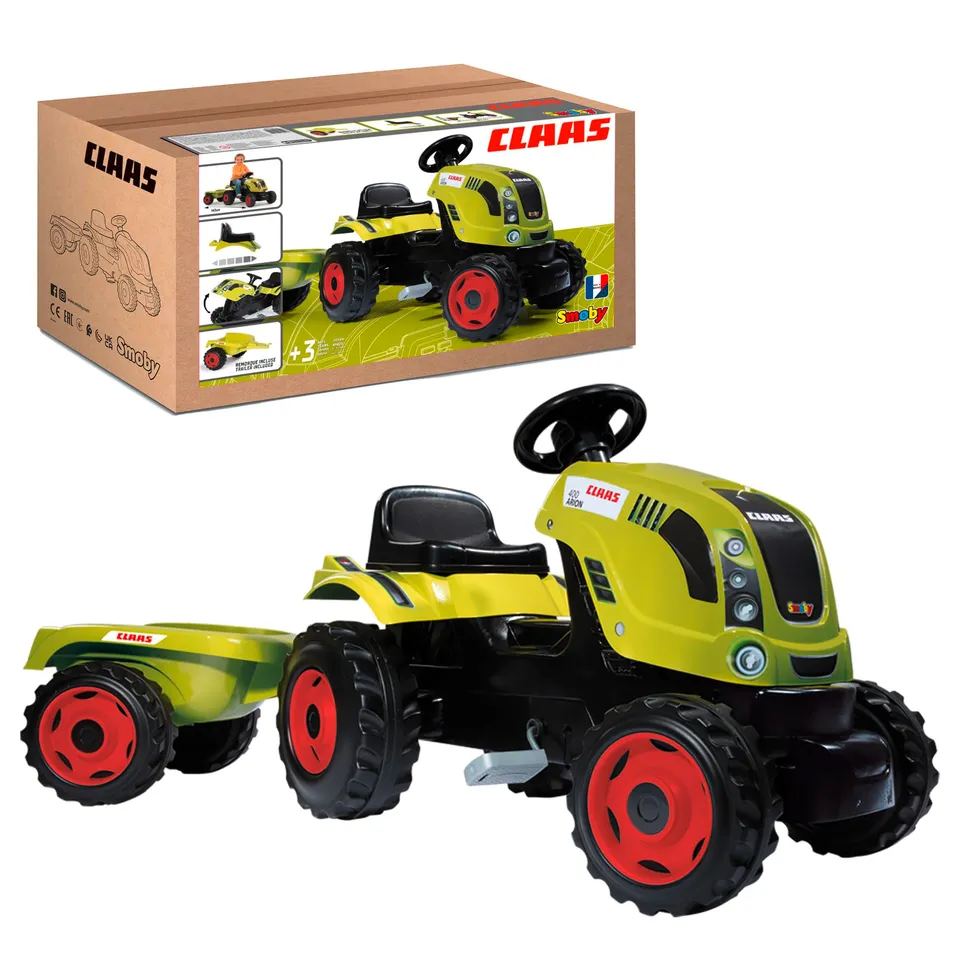 smoby-claas-traktor-farmer-arion-400-xl-gr-n-mit-anh-nger image 1