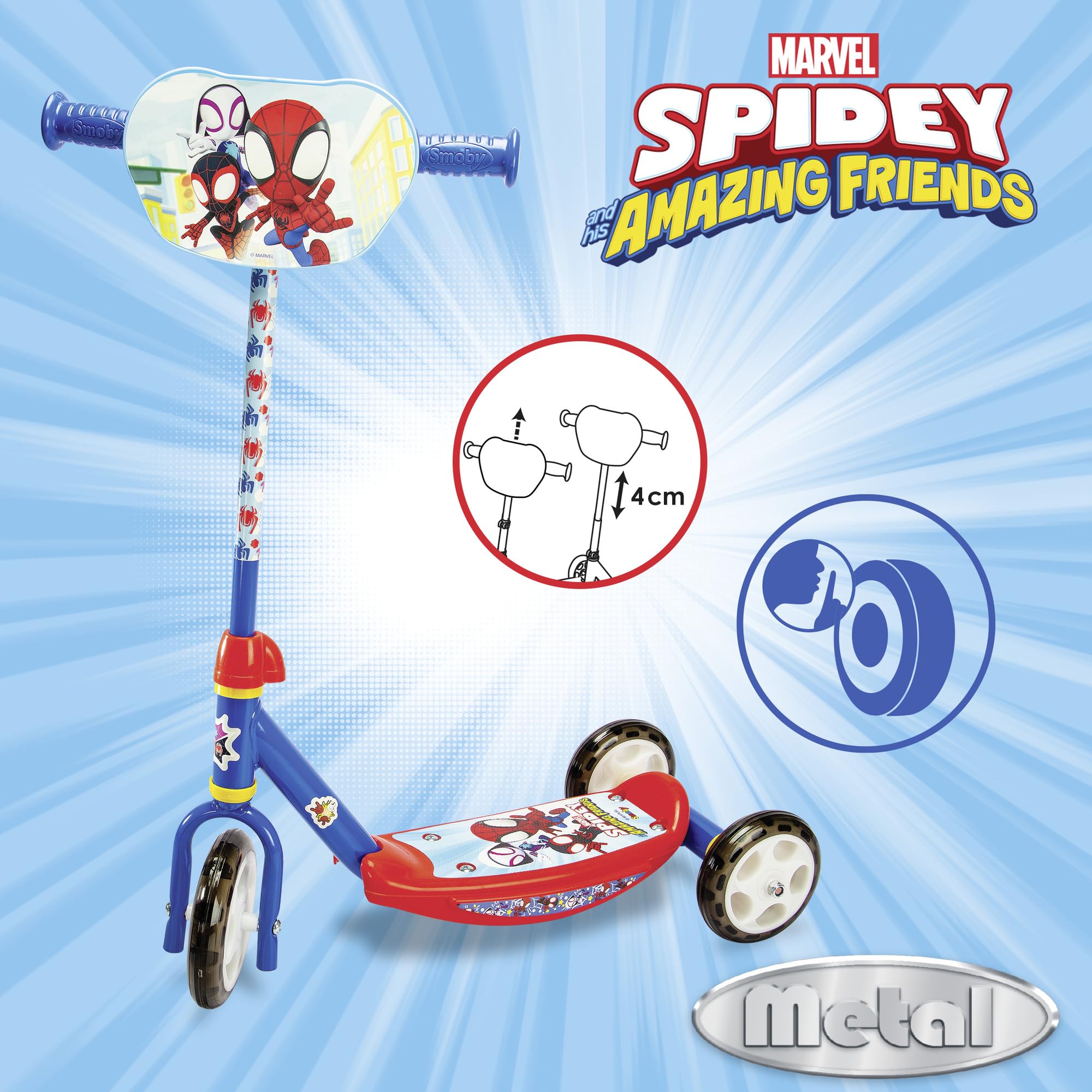 smoby-spidey-kinderroller-3-r-der-h-henverstellbar-ab-3-jahren image 2