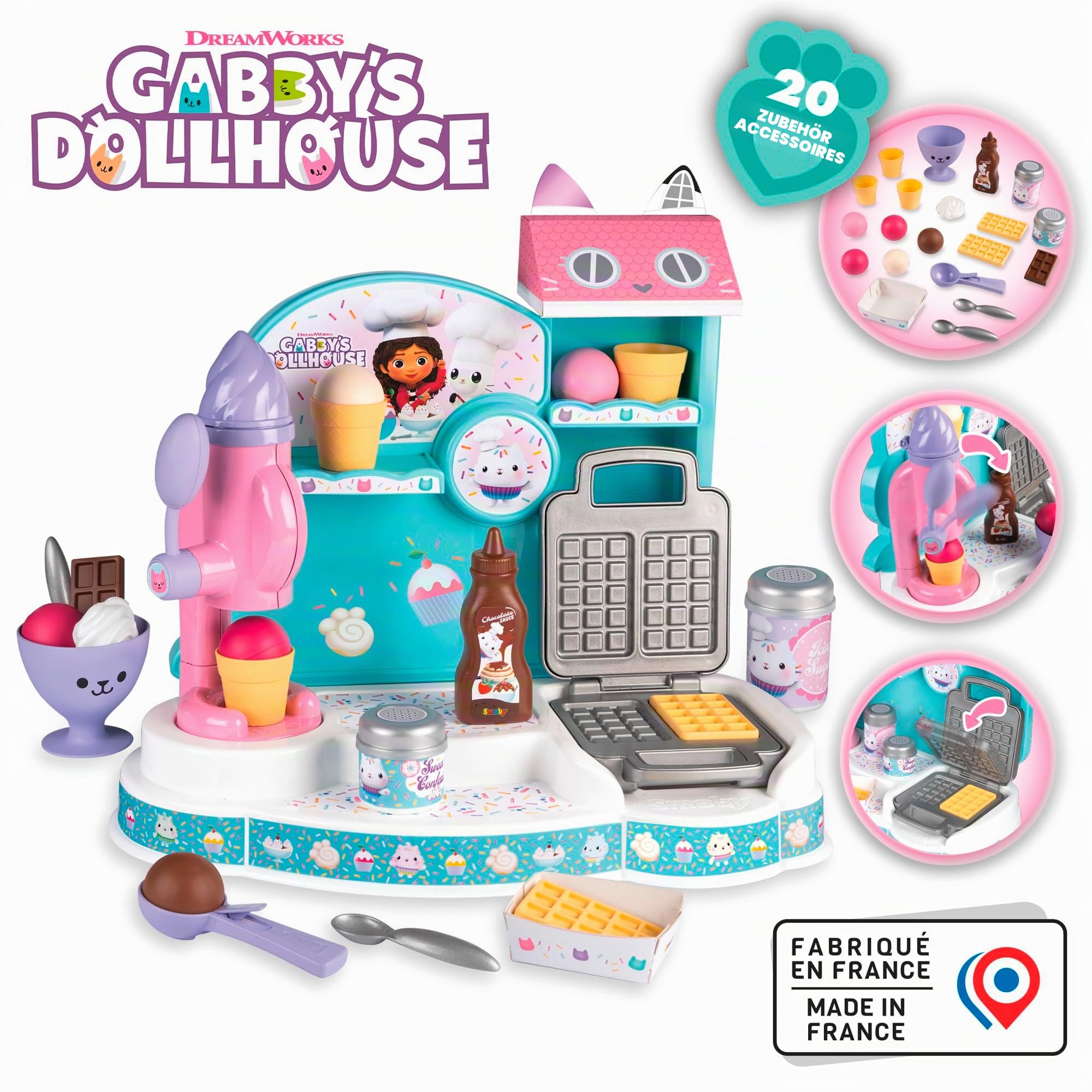 smoby-gabby-s-dollhouse-eisdiele-mit-eismaschine-20-teile-ab-3-j image 2
