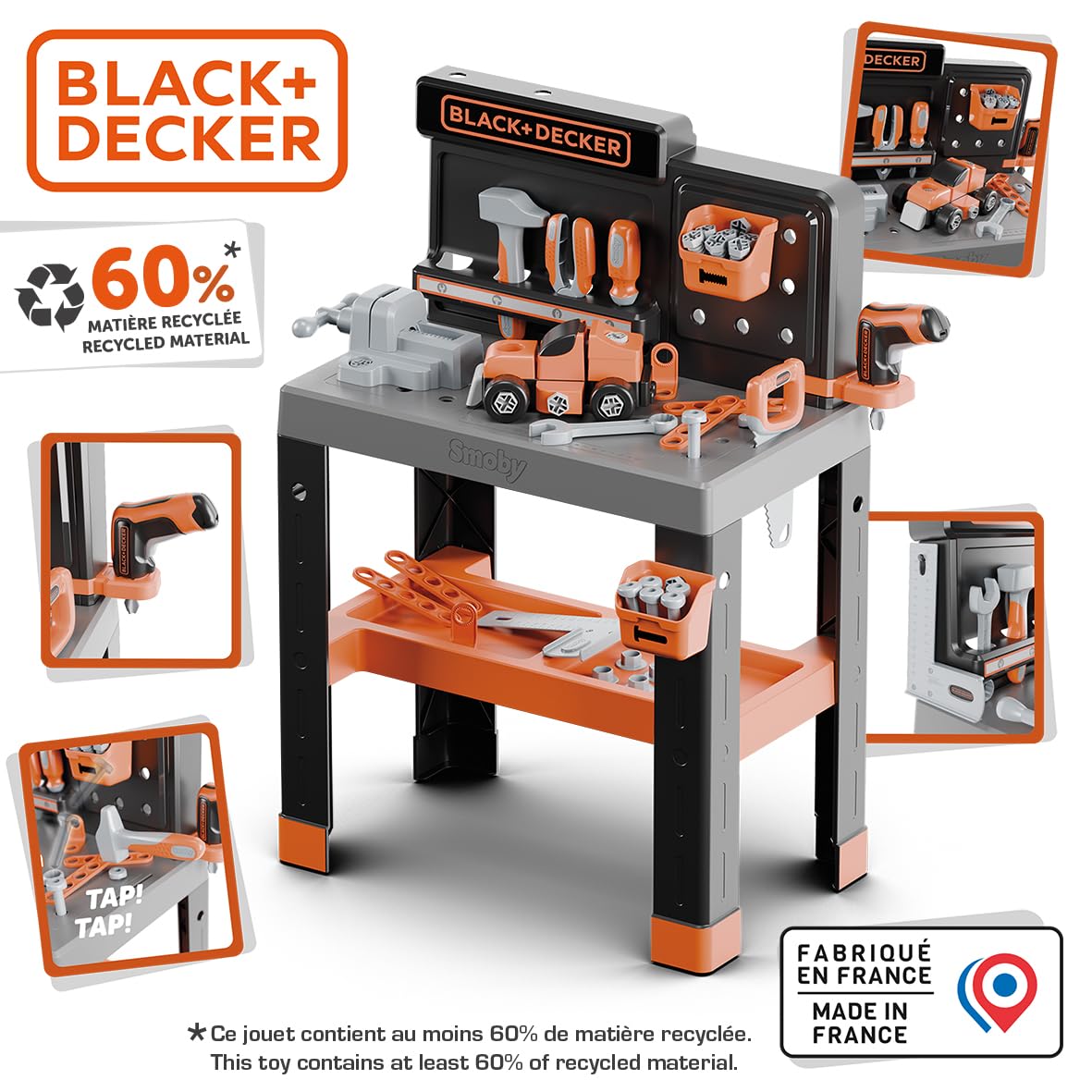 smoby-black-decker-pro-werkbank-79-teilig-mit-akkuschrauber image 3