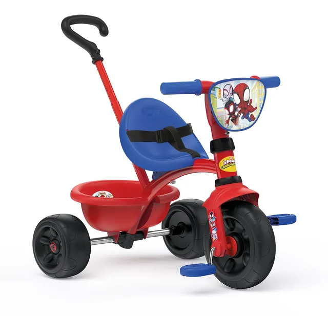 smoby-spidey-be-fun-dreirad-mit-schubstange-ab-15-monaten image 1