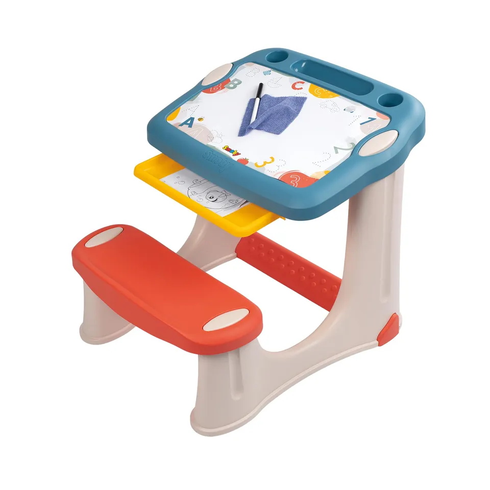 smoby-magisches-pult-kinderschreibtisch-mit-tafel-12-tlg image 1