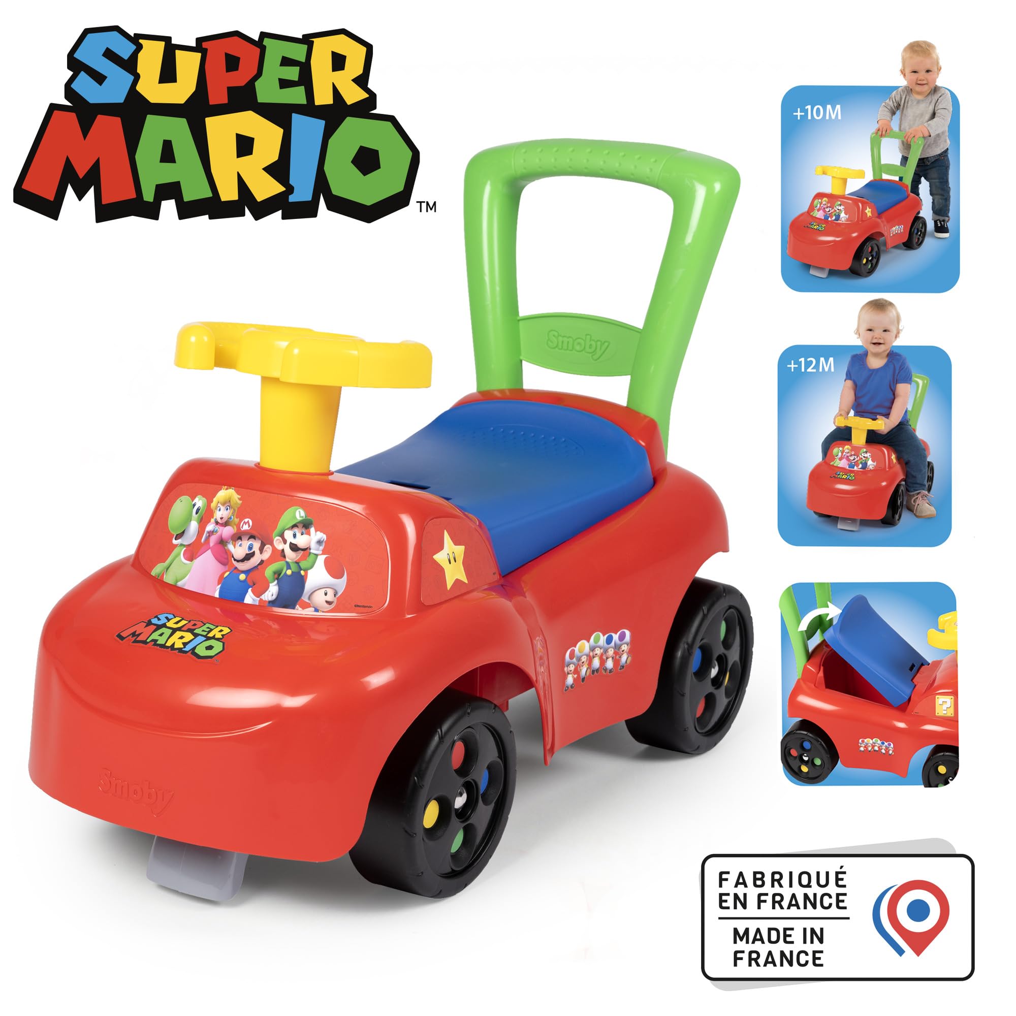 smoby-super-mario-auto-rutschauto-mit-staufach-ab-10-monate image 2