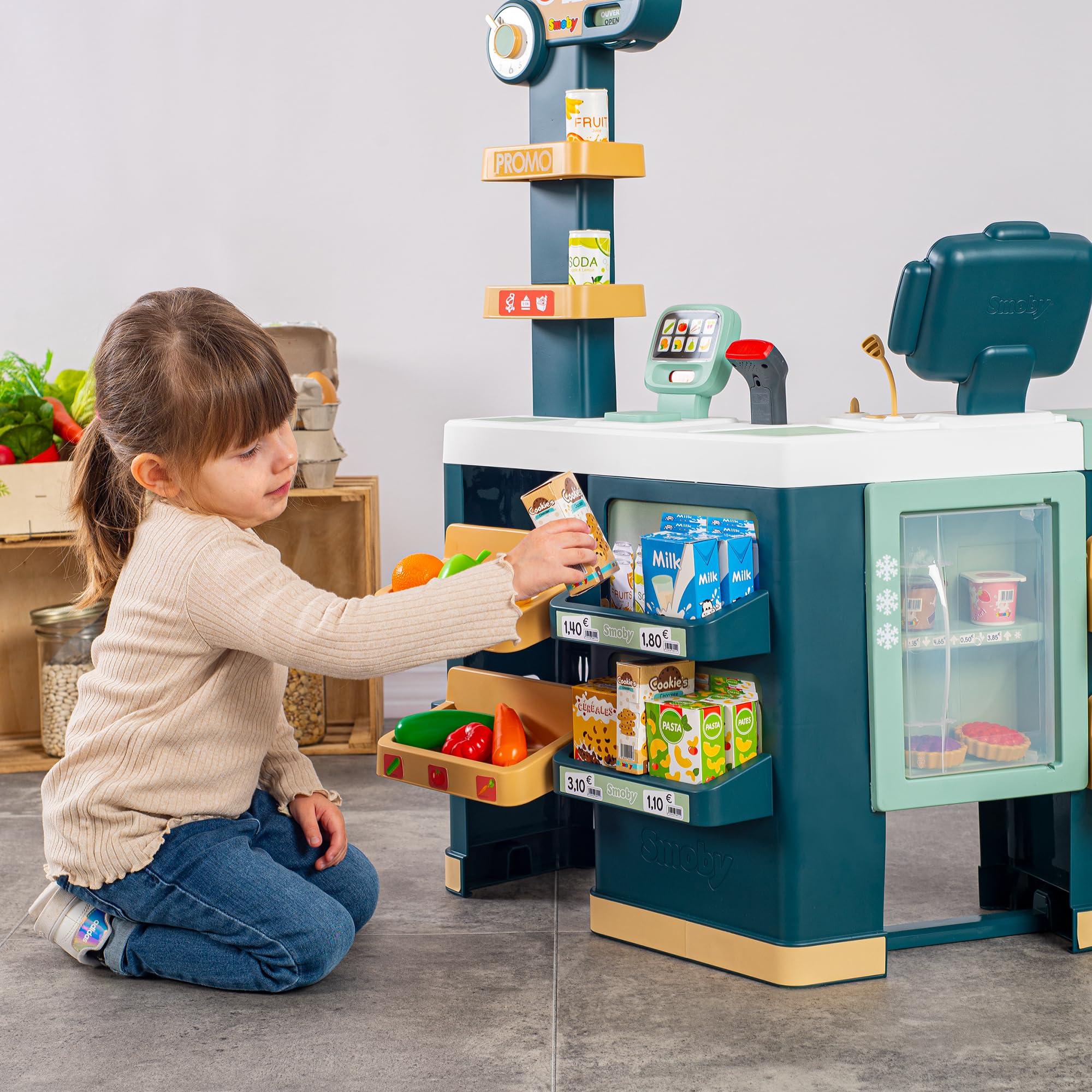 smoby-life-supermarkt-maxi-kaufladen-mit-wagen-50-teile image 5