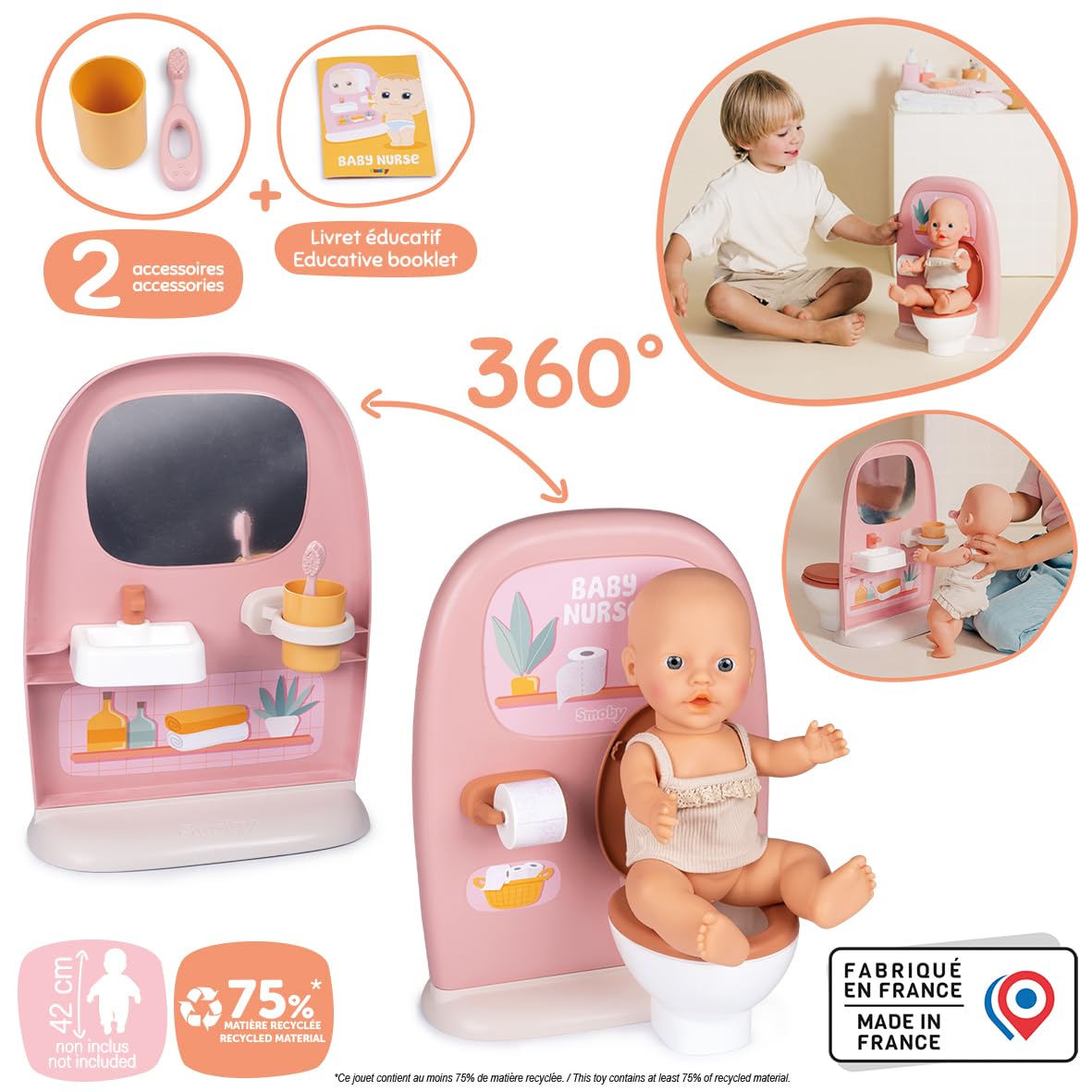 smoby-baby-nurse-puppen-badezimmer-rosa-mit-toilette image 2