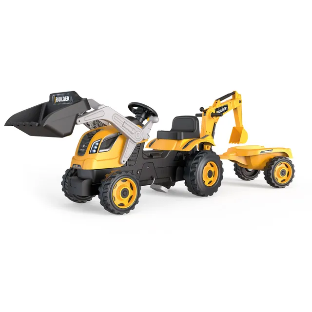 smoby-claas-traktor-builder-max-mit-anh-nger-trettraktor image 1