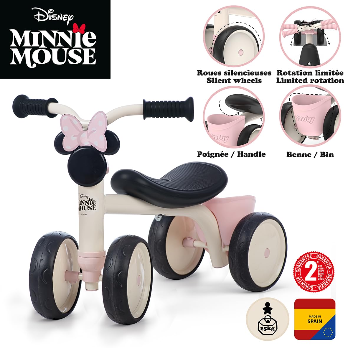 smoby-minnie-mouse-rookie-rutscher-lauflernwagen-ab-12-monaten image 2