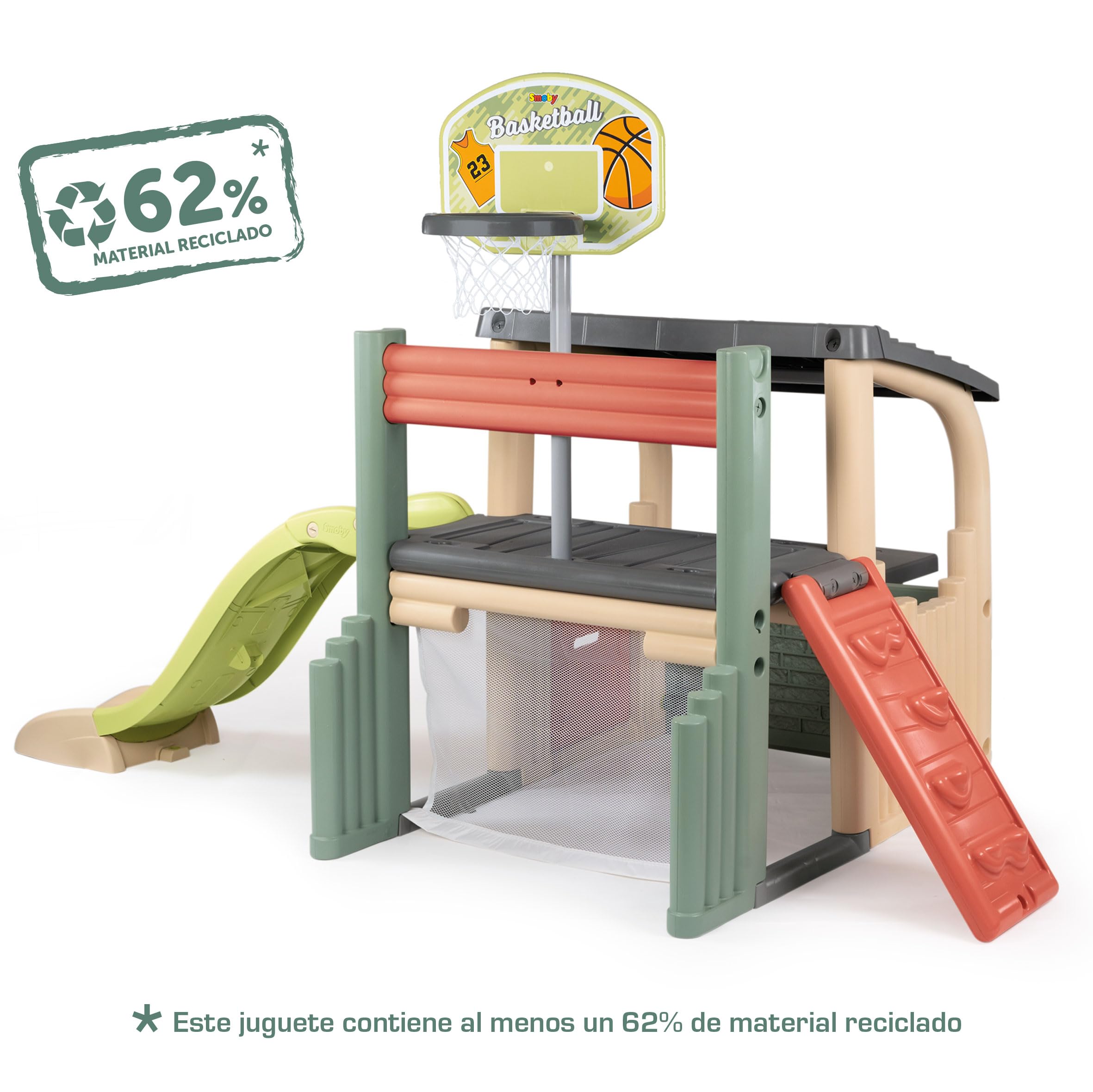 smoby-life-fun-center-spielhaus-recycled-mit-rutsche-outdoor image 2