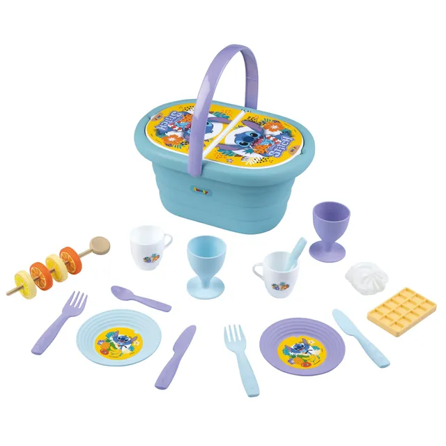 smoby-stitch-picknickkorb-19-tlg-spielgeschirr-ab-3-jahren image 1