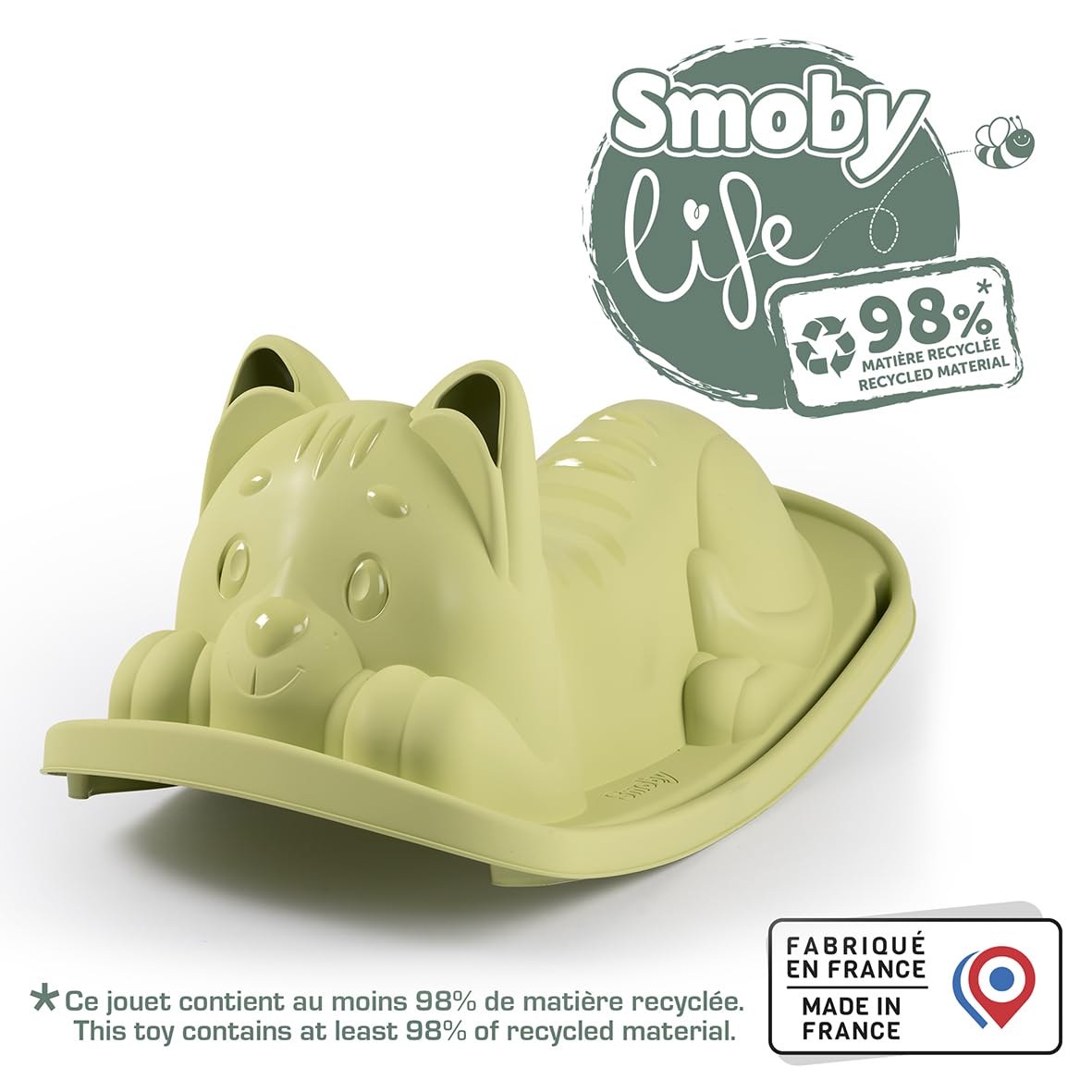 smoby-life-wippe-gr-ne-katze-ab-18-monate-recycelter-kunststoff image 2
