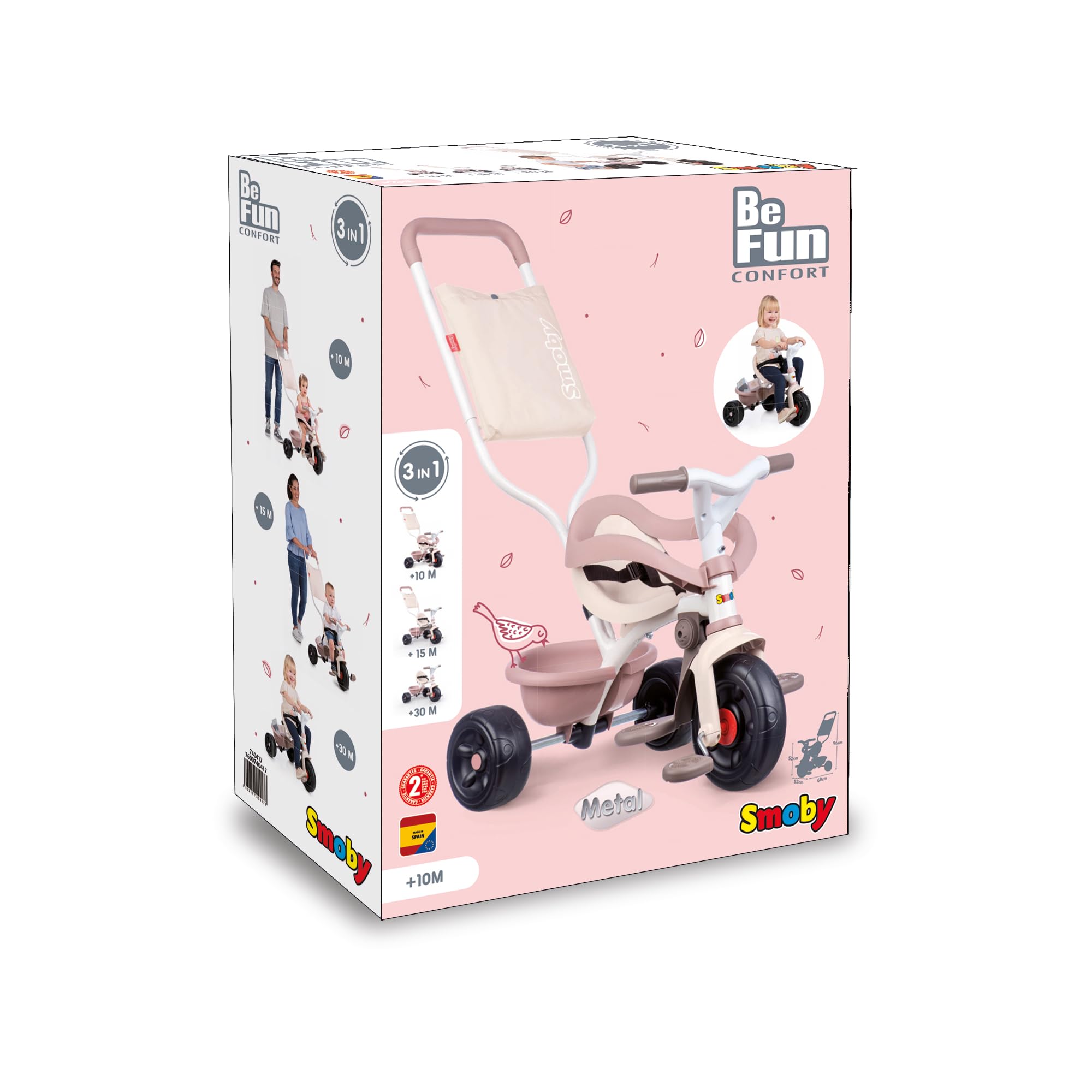 smoby-life-dreirad-be-fun-komfort-rosa-mit-schiebestange image 8