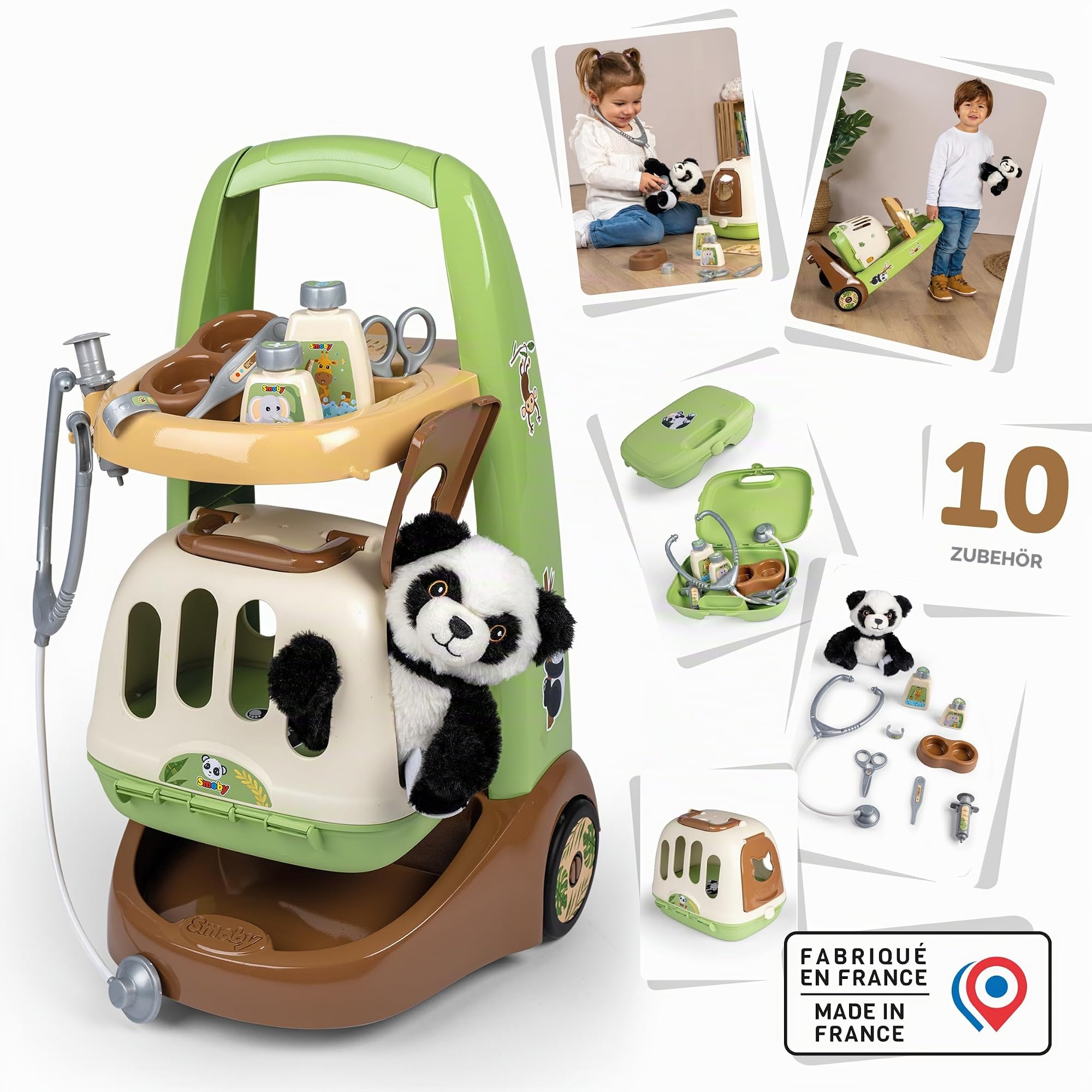 smoby-baby-care-tierarzt-trolley-2-in-1-mit-panda-ab-3-jahren image 2