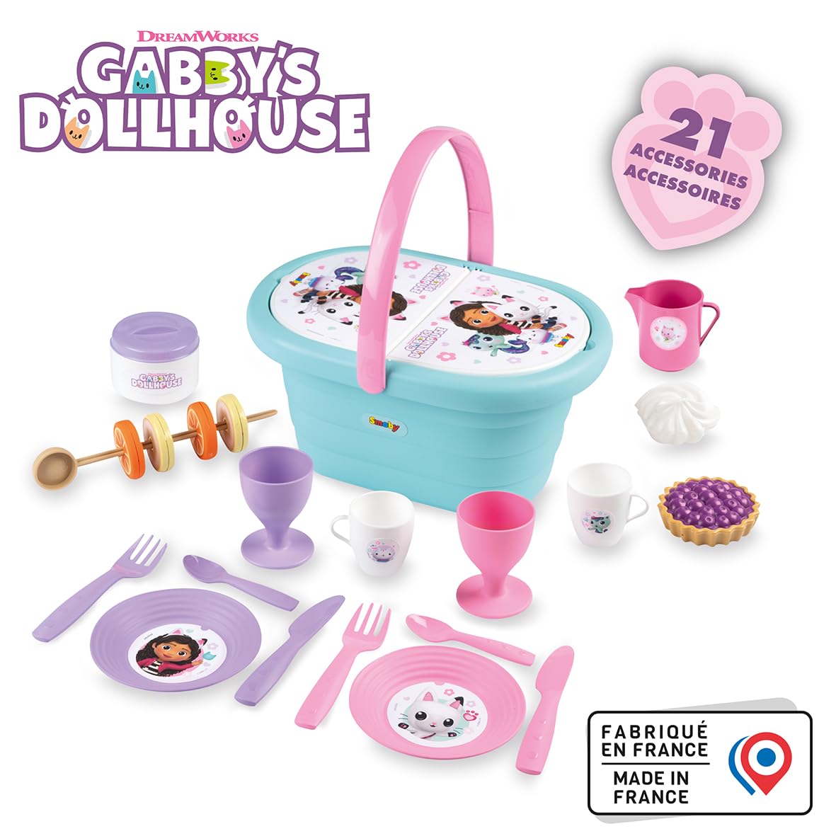 smoby-gabbys-dollhouse-picknickkorb-21-tlg-blau-ab-3-jahren image 5