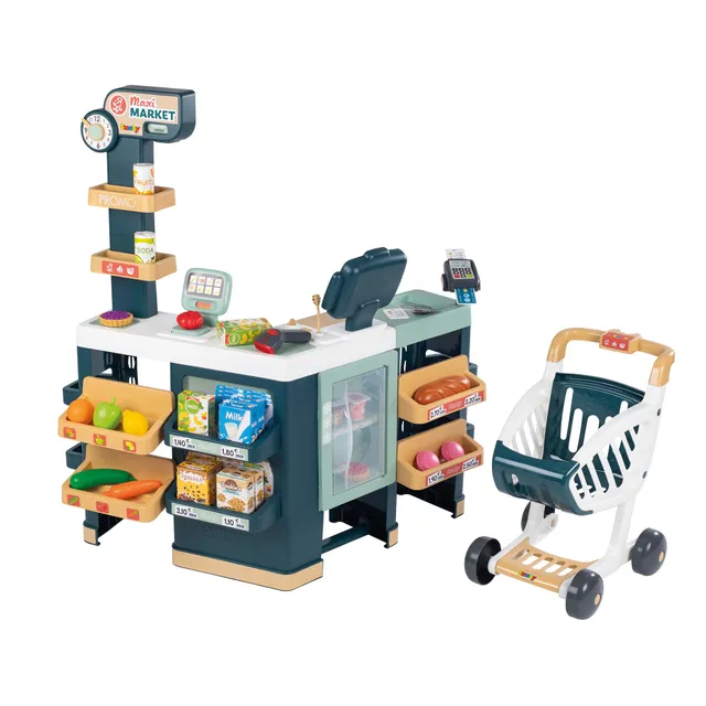 smoby-life-supermarkt-maxi-kaufladen-mit-wagen-50-teile image 1