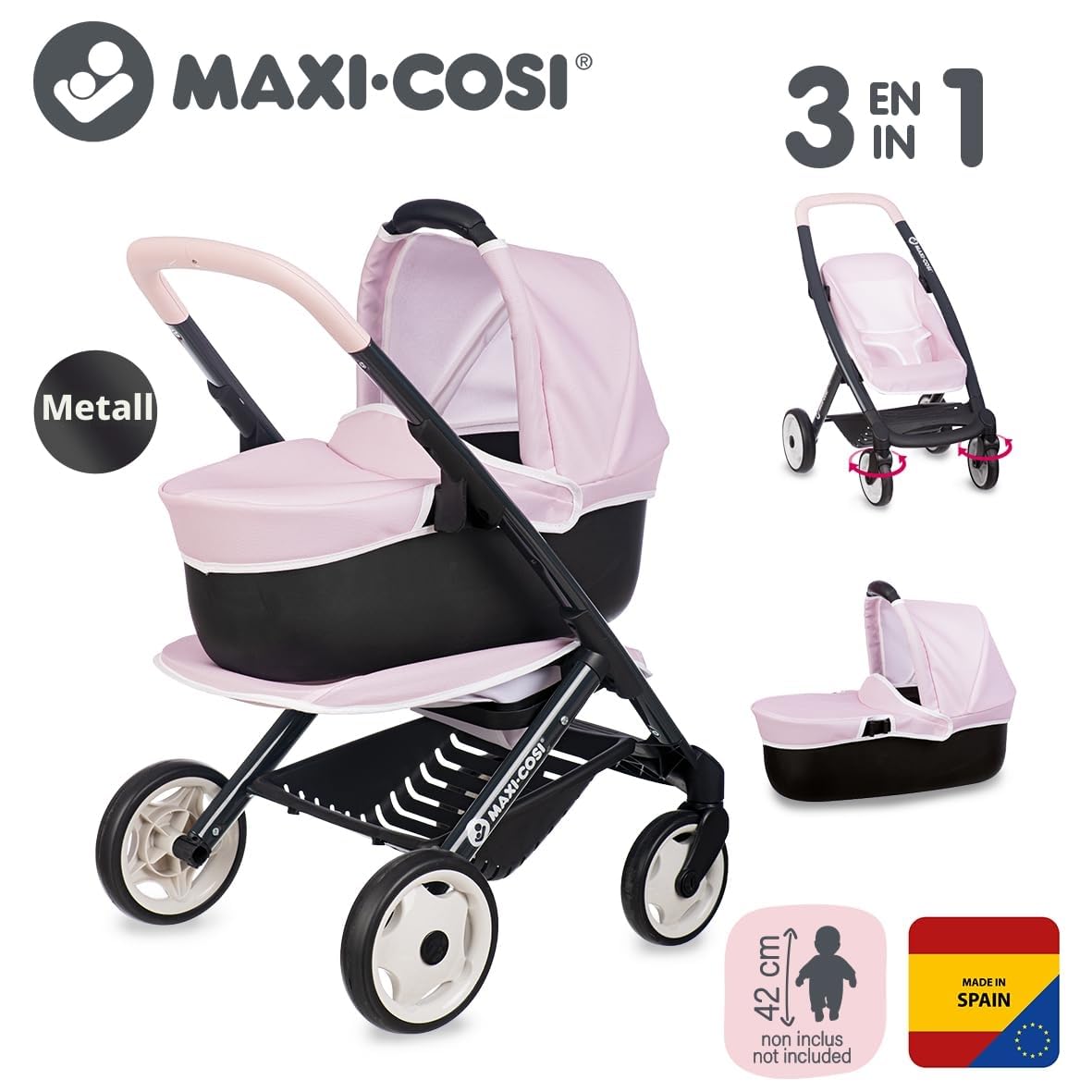 smoby-maxi-cosi-3-in-1-puppenwagen-f-r-puppen-bis-42-cm-ab-3-j image 2