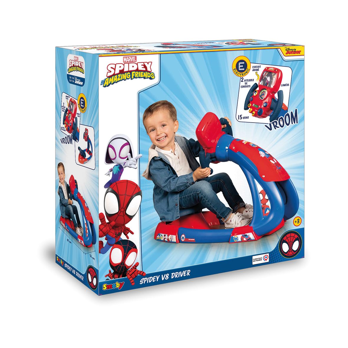 smoby-spidey-v8-driver-fahrsimulator-lenkrad-mit-sound image 7