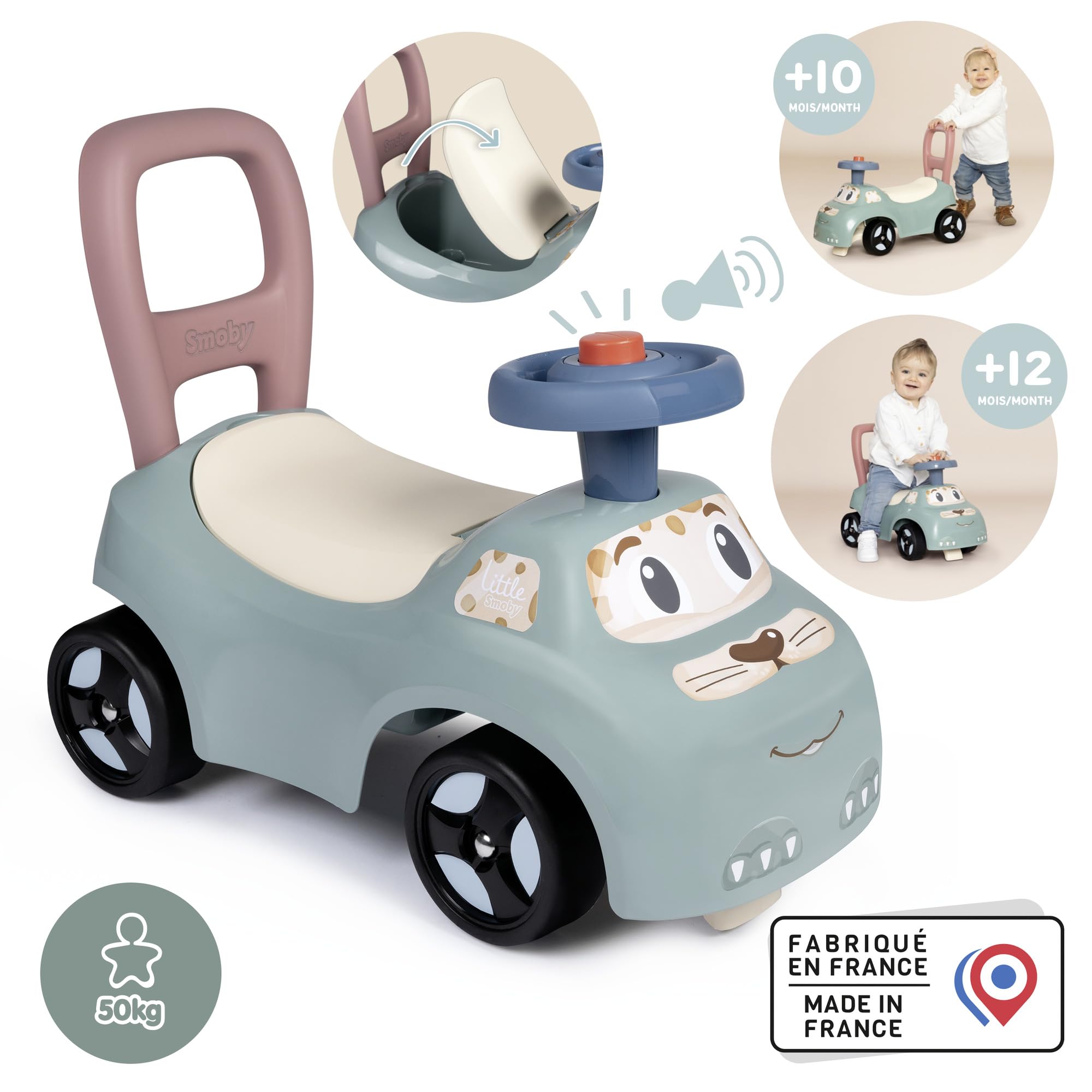 little-smoby-rutschauto-rutscher-mit-hupe-ab-10-monaten image 2