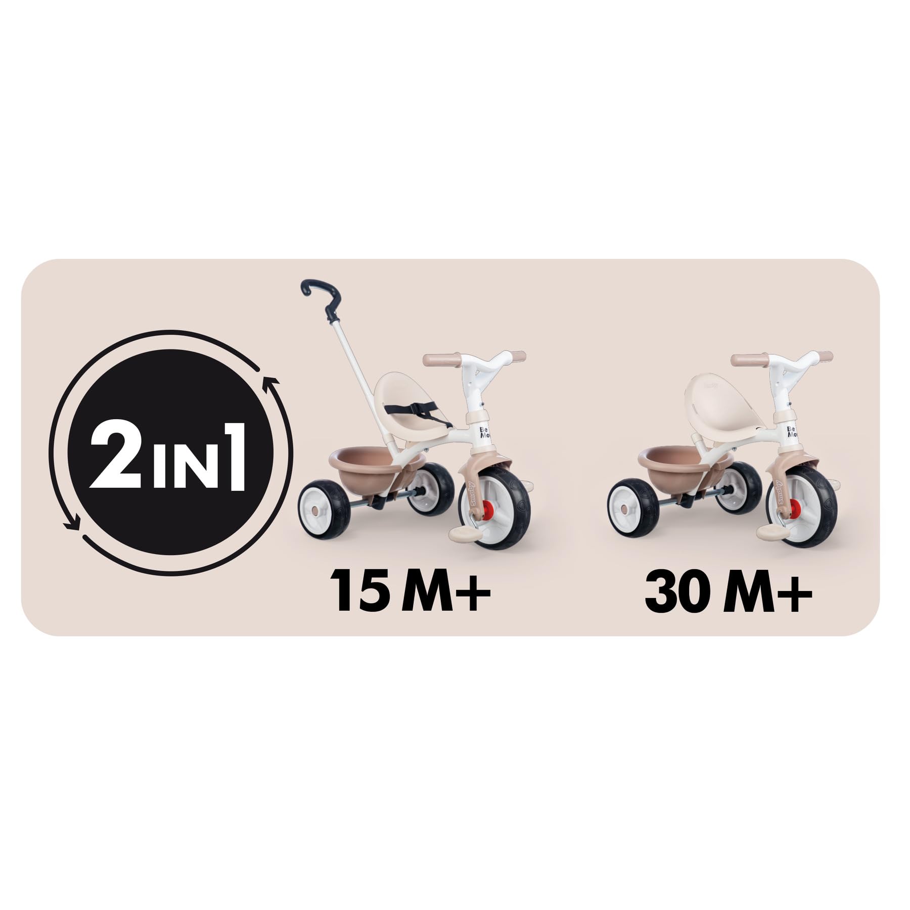 smoby-be-move-dreirad-beige-schubstange-gurt-ab-15-monate image 4