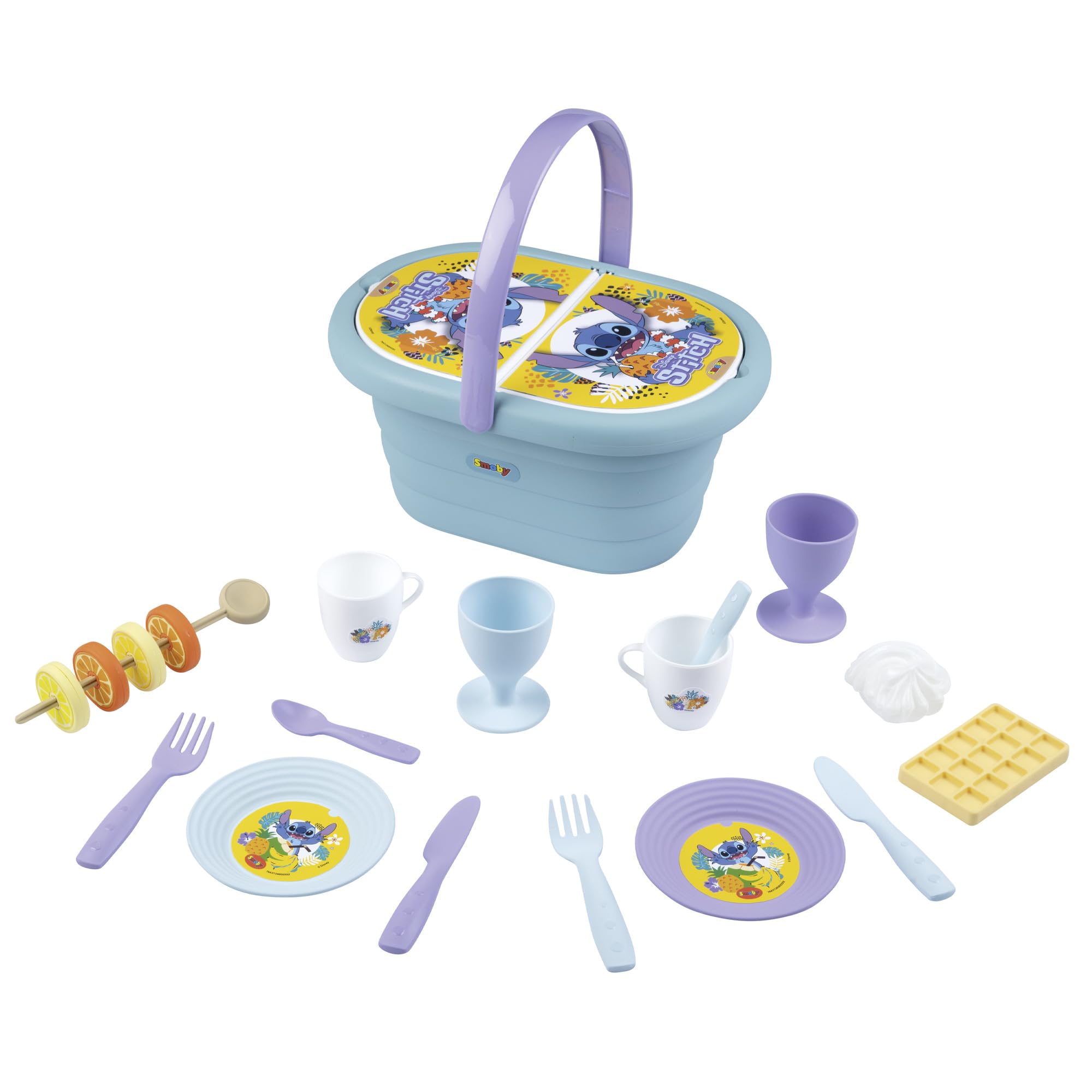 smoby-stitch-picknickkorb-19-tlg-spielgeschirr-ab-3-jahren image 1