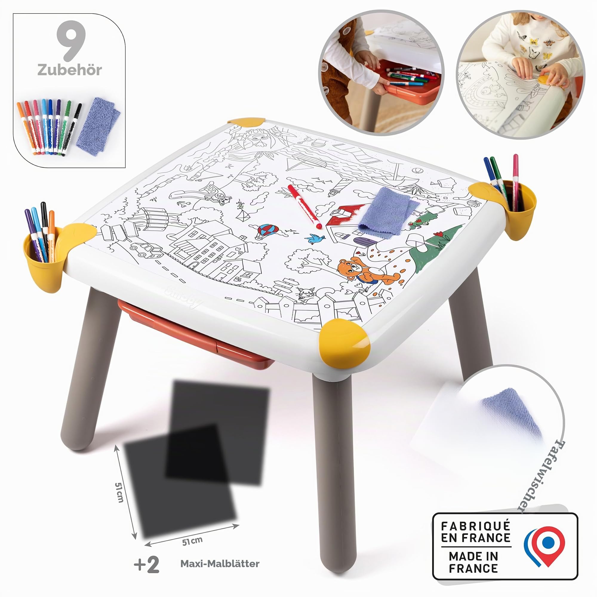 smoby-life-kid-kreativtisch-kindertisch-mit-stiften-ab-2-jahre image 2