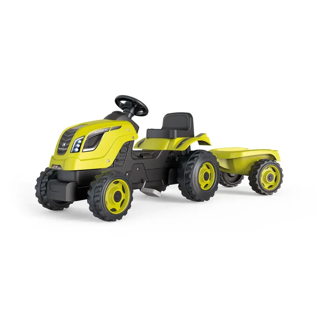 smoby-claas-farmer-xl-trettraktor-mit-anh-nger-gr-n-pedale image 1