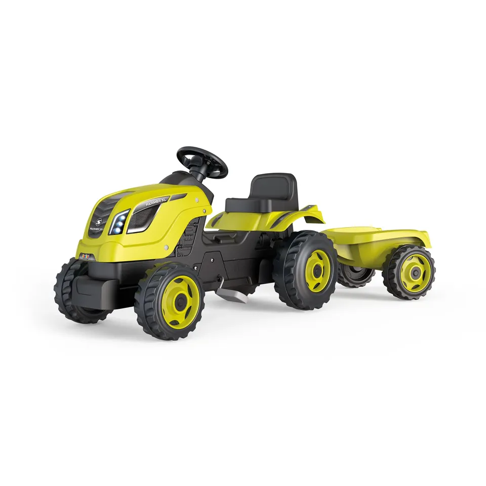 smoby-claas-farmer-xl-trettraktor-mit-anh-nger-gr-n-pedale image 1