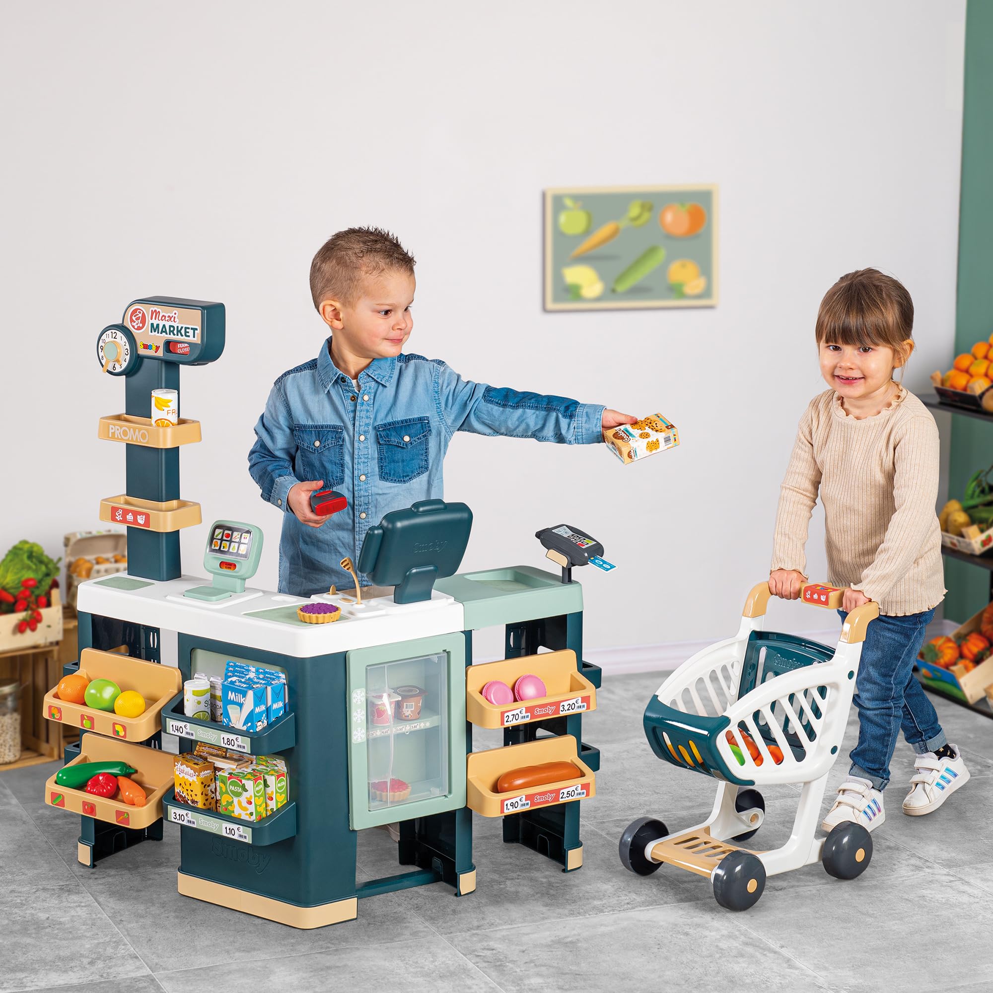 smoby-life-supermarkt-maxi-kaufladen-mit-wagen-50-teile image 7