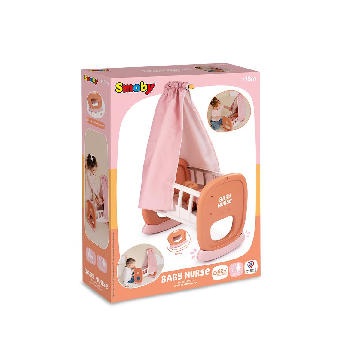 smoby-baby-nurse-wiege-puppenbett-bis-42-cm-ab-18-monaten image 7