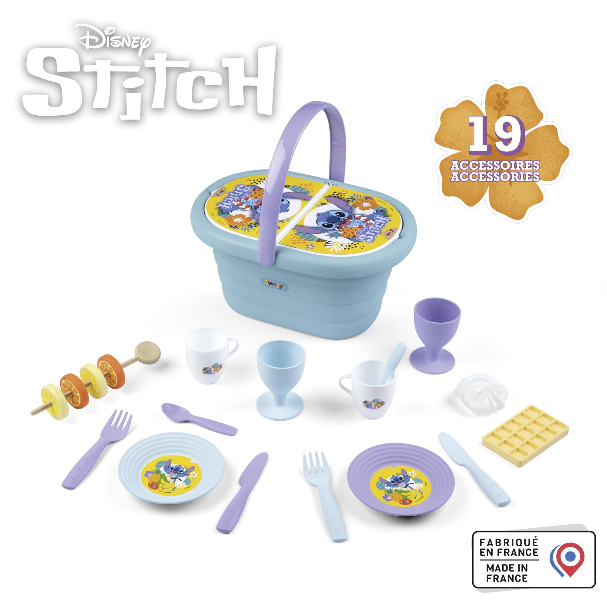 smoby-stitch-picknickkorb-19-tlg-spielgeschirr-ab-3-jahren image 2