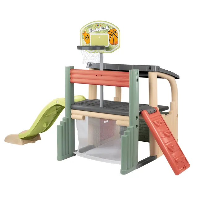 smoby-life-fun-center-spielhaus-recycled-mit-rutsche-outdoor image 1