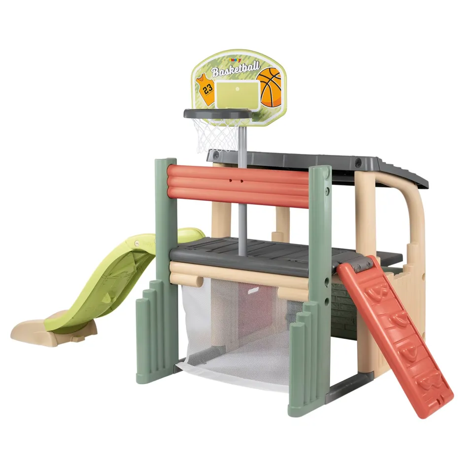 smoby-life-fun-center-spielhaus-recycled-mit-rutsche-outdoor image 1