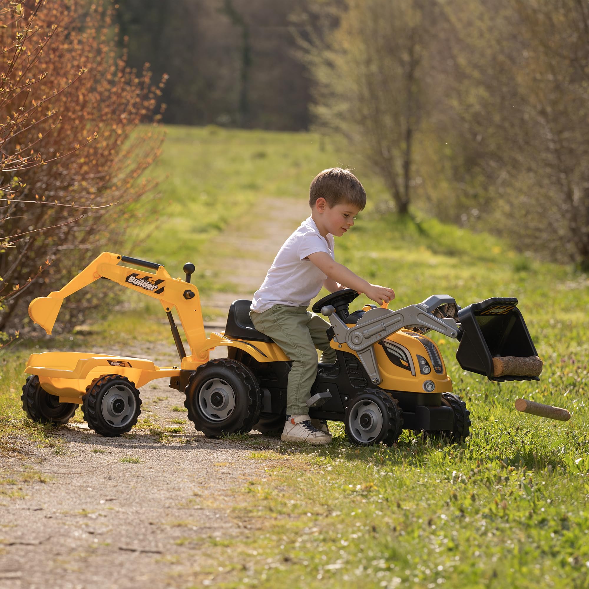 smoby-claas-traktor-builder-max-mit-anh-nger-trettraktor image 4