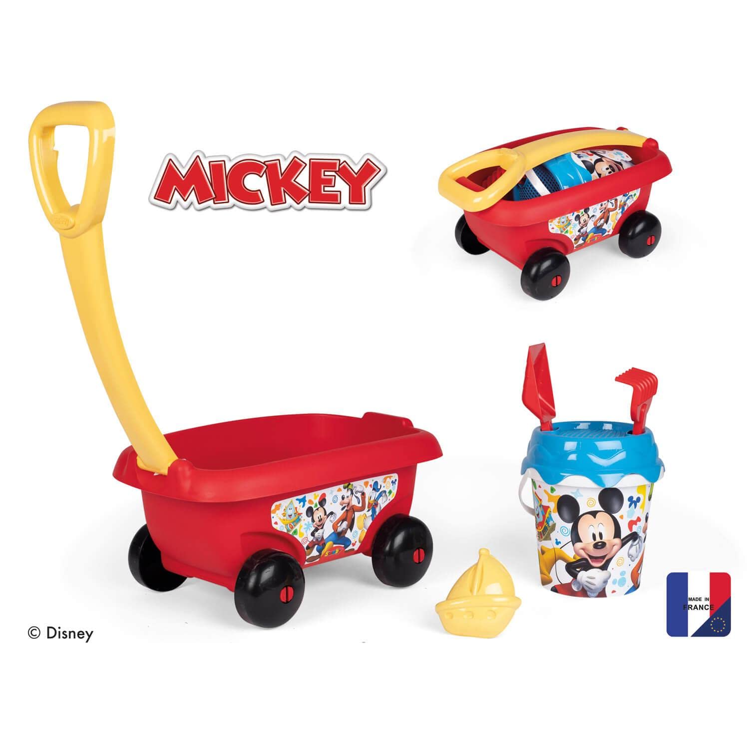 smoby-disney-mickey-mouse-strandwagen-mit-sandset-5-tlg image 2