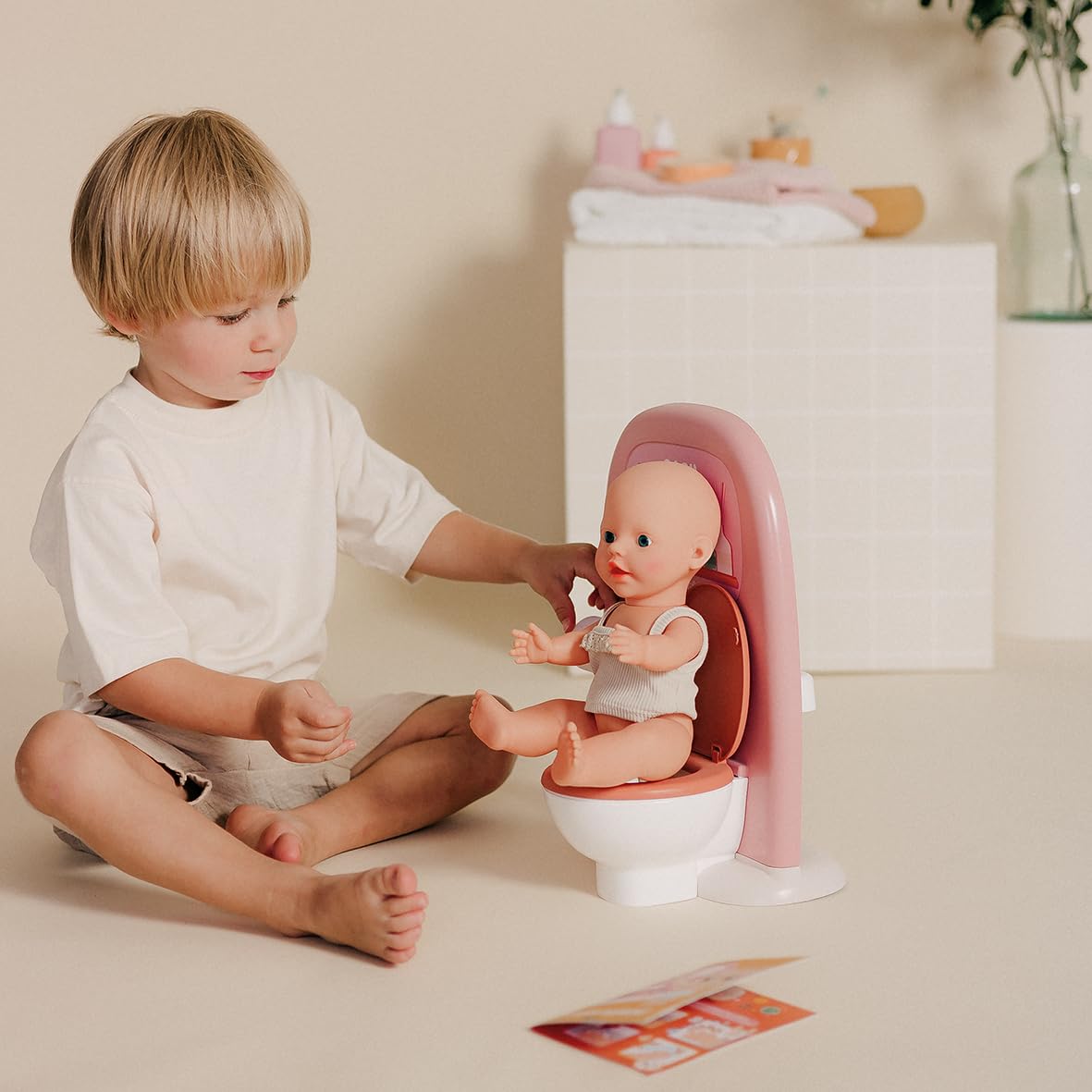 smoby-baby-nurse-puppen-badezimmer-rosa-mit-toilette image 4
