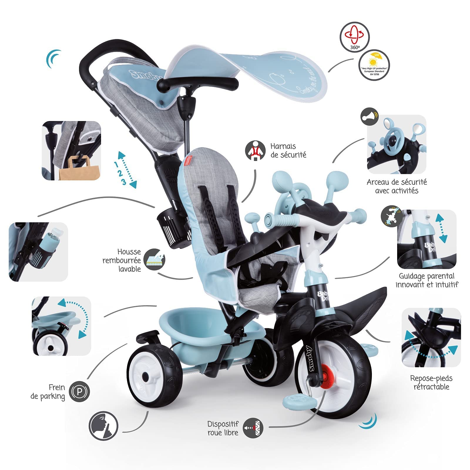 smoby-baby-driver-plus-dreirad-blau-3-in-1-ab-10-monaten image 5