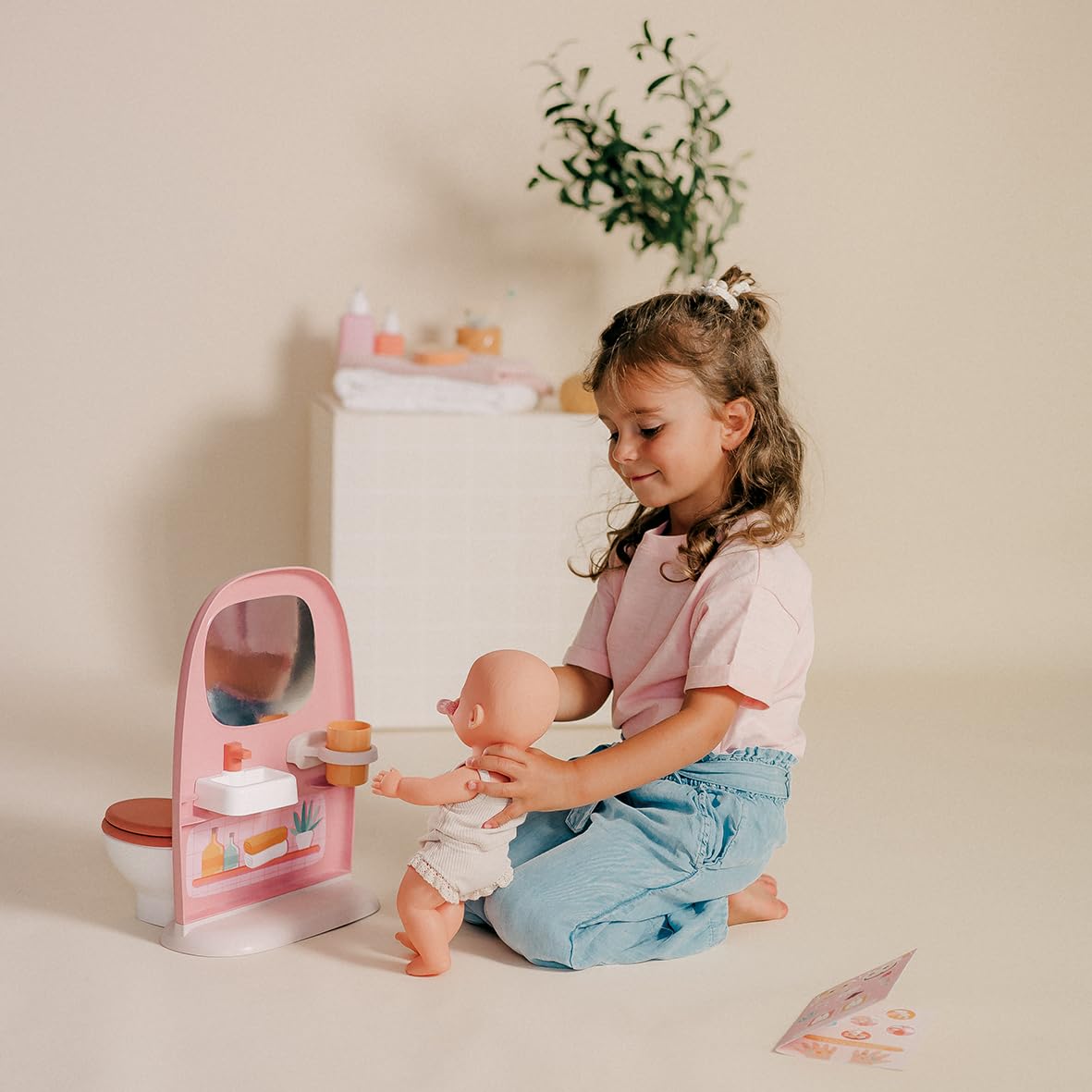 smoby-baby-nurse-puppen-badezimmer-rosa-mit-toilette image 5