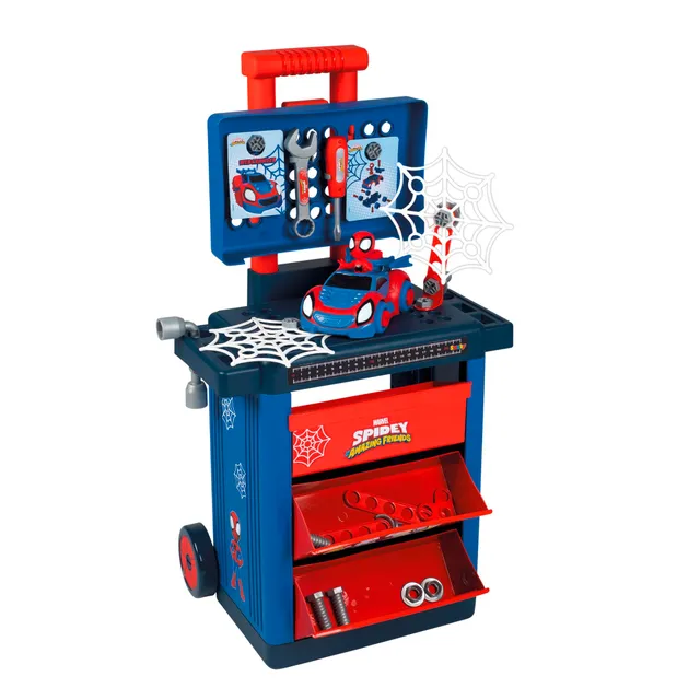 smoby-spidey-werkzeug-trolley-mit-figur-und-werkzeugset image 1