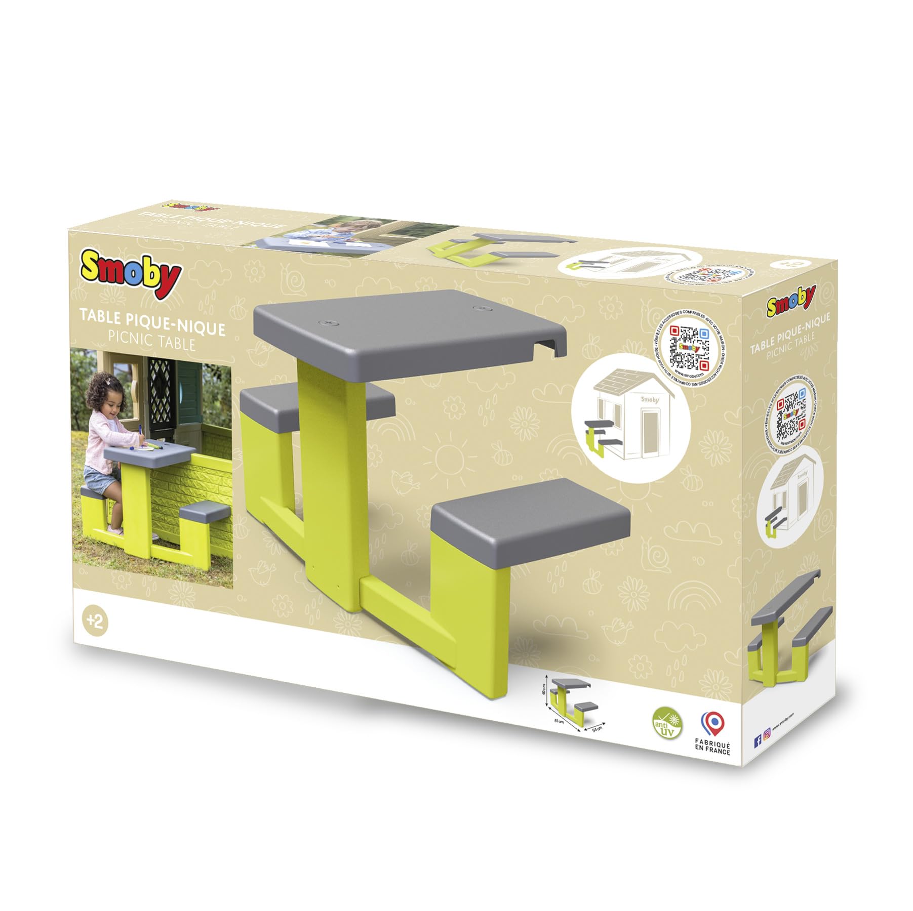 smoby-life-picknicktisch-mit-2-b-nken-uv-fest-ab-2-jahren image 6