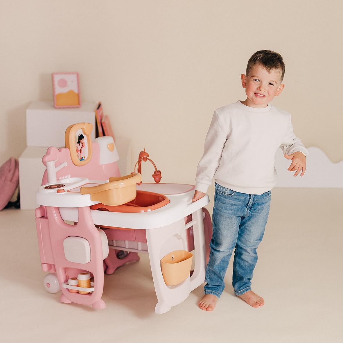 smoby-baby-nurse-puppen-spielcenter-3-in-1-puppenhaus-mit-19-teilen image 5