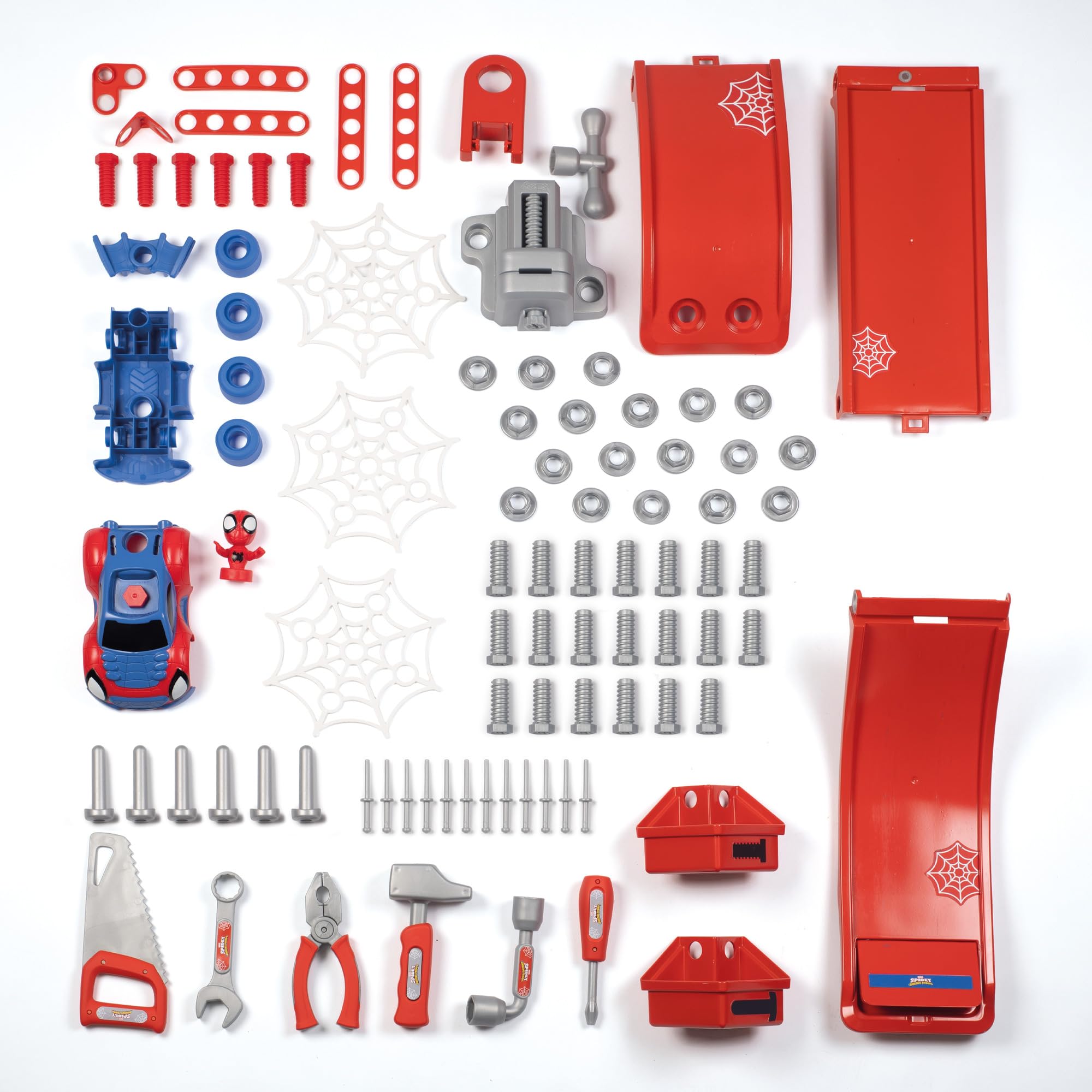 smoby-spidey-werkbank-mit-sprungschanze-und-raupenfahrzeug-60-teile image 6