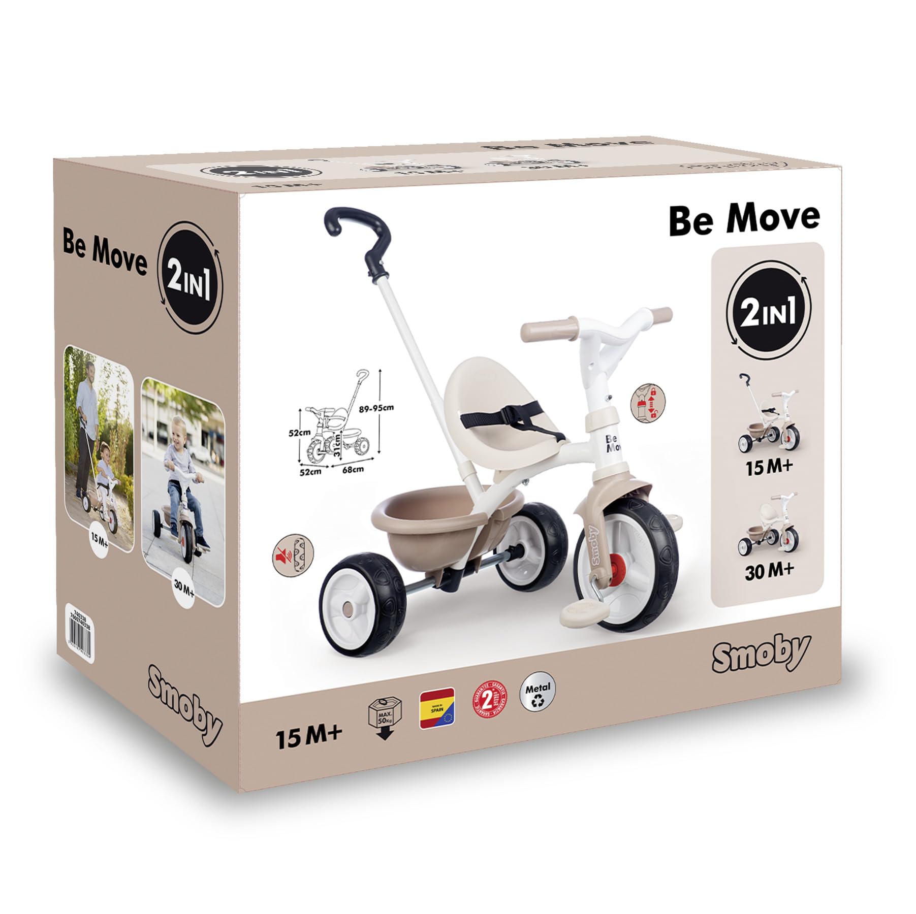 smoby-be-move-dreirad-beige-schubstange-gurt-ab-15-monate image 7