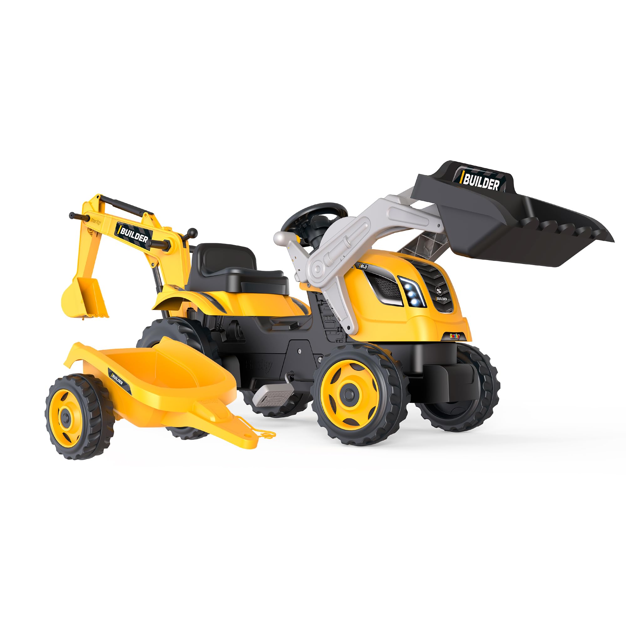 smoby-claas-traktor-builder-max-mit-anh-nger-trettraktor image 2
