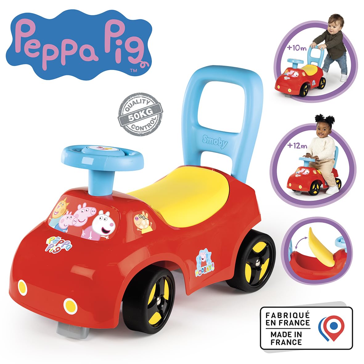 smoby-peppa-pig-rutscher-rutschauto-mit-hupe-ab-10-monaten image 2
